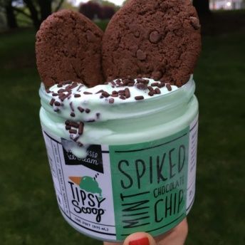 Gluten-free mint chip ice cream from Tipsy Scoop